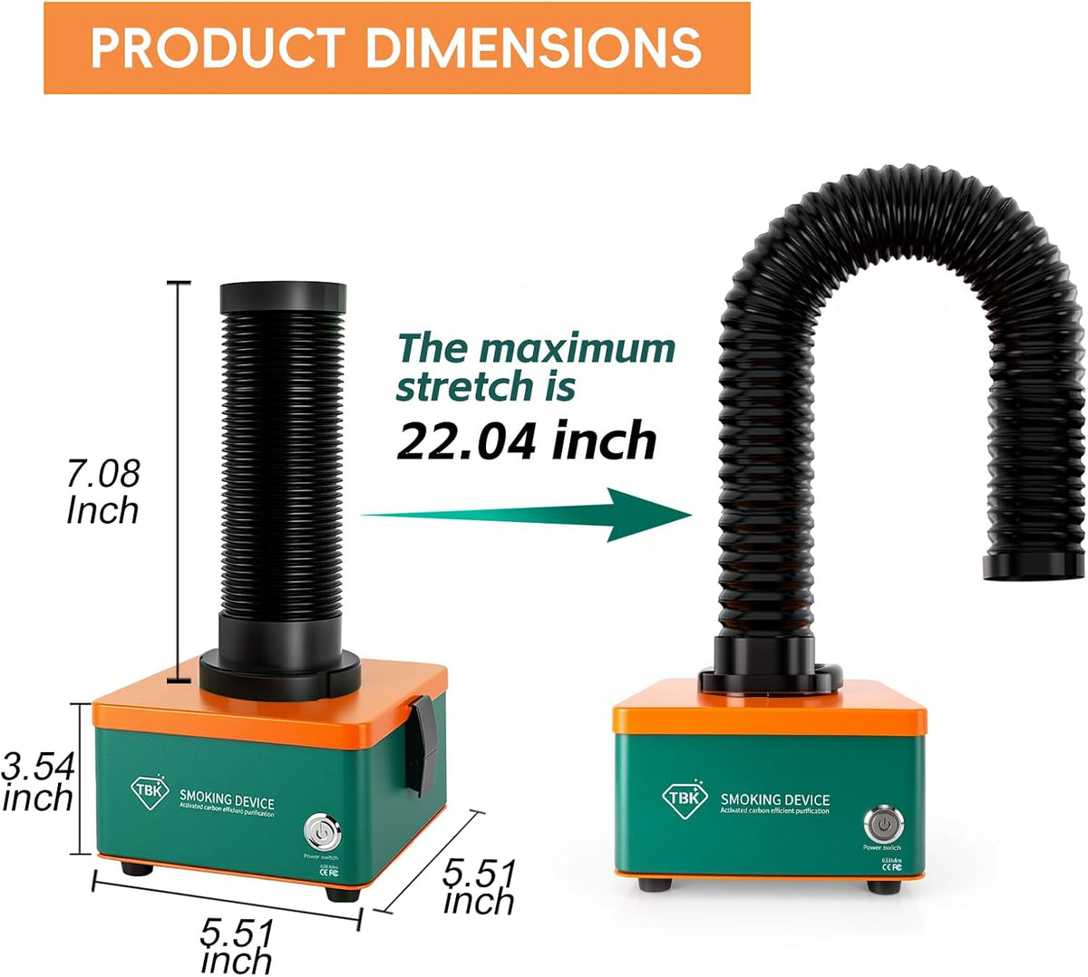 TBK 638Mini Extractor de humo Soldadura Extractor de humo Ventilador de