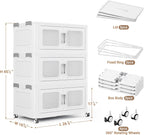 BROVIEW Contenedor de almacenamiento apilable extra grande de 450 cuartos