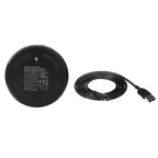 Amazon Basics Cargador inalámbrico, almohadilla de carga inalámbrica con certificación Qi de 15 W con cable USB, compatible con iPhone 15/14/13/12/11/X, Samsung y LG, compatible con funda, negro