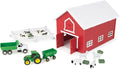 Tomy John Deere - Juego de granero rojo para niños, escala 1:64