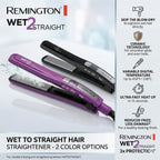 Remington Wet 2 - Plancha de pelo liso de 1 pulgada con placas de turmalina de cerámica