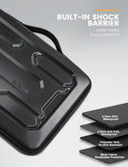 DOMISO Funda para laptop de 17 pulgadas con asa, bolsa para computadora a prueba de golpes, funda protectora de transporte impermeable de EVA para 17.3" MSI GS73VR Stealth Pro/HP Envy 17/LG Gram 17