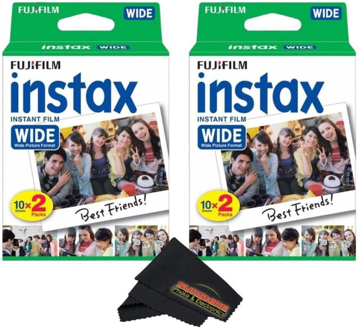 Fujifilm Instax Wide paquete doble de película instantánea con paño...