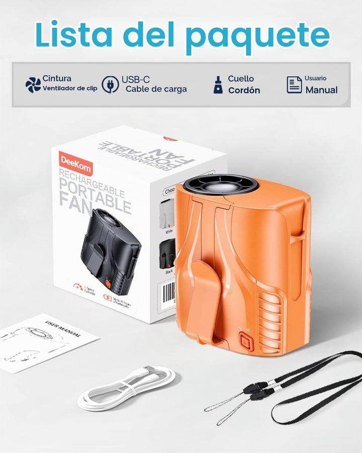 DeeKom 2025 Ventilador de cintura portátil personal y ventilador de...