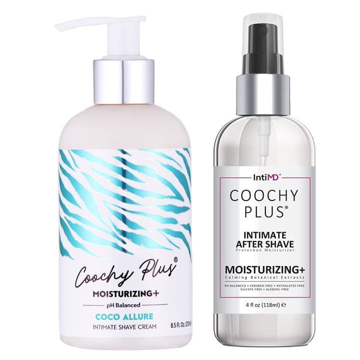 Kit completo de afeitado íntimo IntiMD Coochy Plus - Coco Allure y...