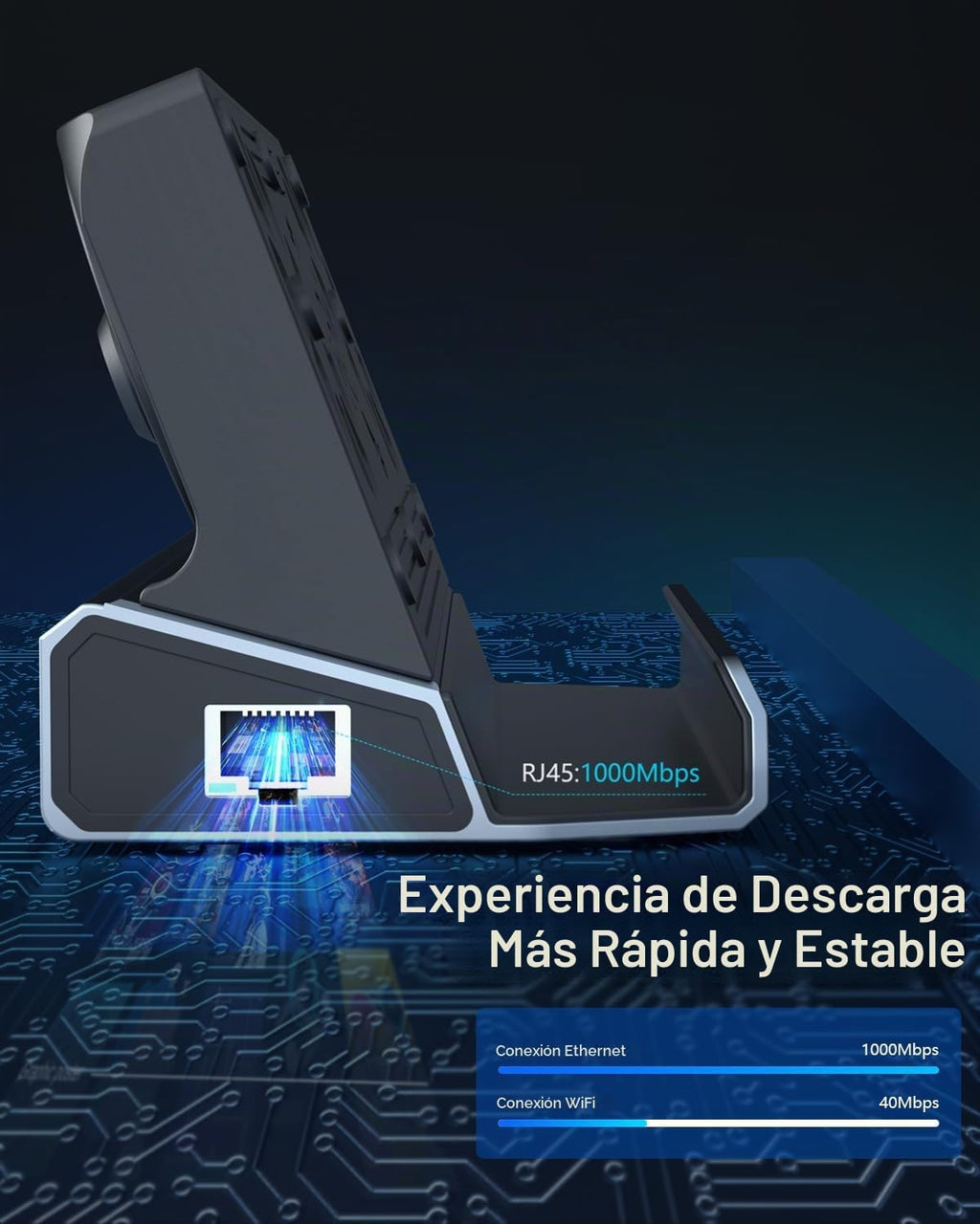Estación de acoplamiento de doble ventilador 14 en 1 para Steam Deck/ROG