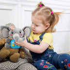 STEAM Life Peluche Musical Elefante con Luces, Bebés 0-36 Meses, Gris