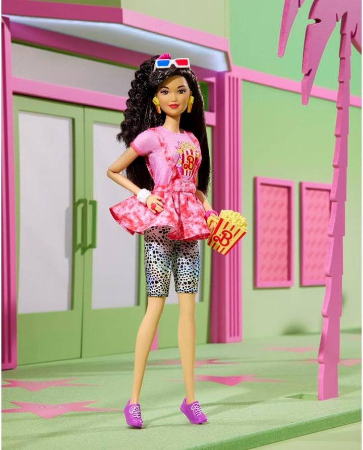 Barbie Muñeca Rewind y accesorios con cabello negro y traje de noch...