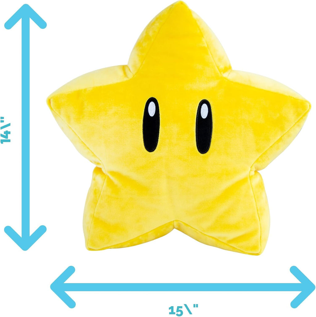 Club Mocchi Mocchi - Peluche de Super Mario - Peluche de Super Estrella - Juguetes y peluches coleccionables blanditos de Mario - 15 pulgadas
