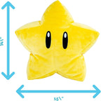 Club Mocchi Mocchi - Peluche de Super Mario - Peluche de Super Estrella - Juguetes y peluches coleccionables blanditos de Mario - 15 pulgadas