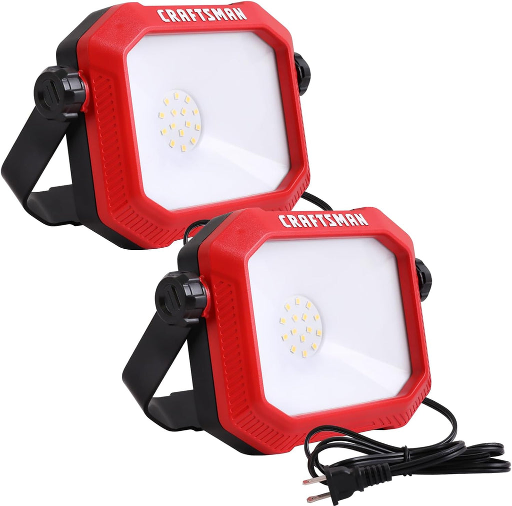 CRAFTSMAN - Luz de trabajo portátil inclinable LED de 1100 lúmenes, 4000 K