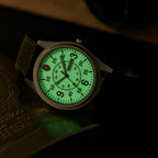 Reloj de cuarzo de campo militar para hombre, esfera luminosa, correa de nailon, reloj de pulsera analógico con pantalla de fecha de día, 3ATM impermeable táctico deportivo casual reloj para