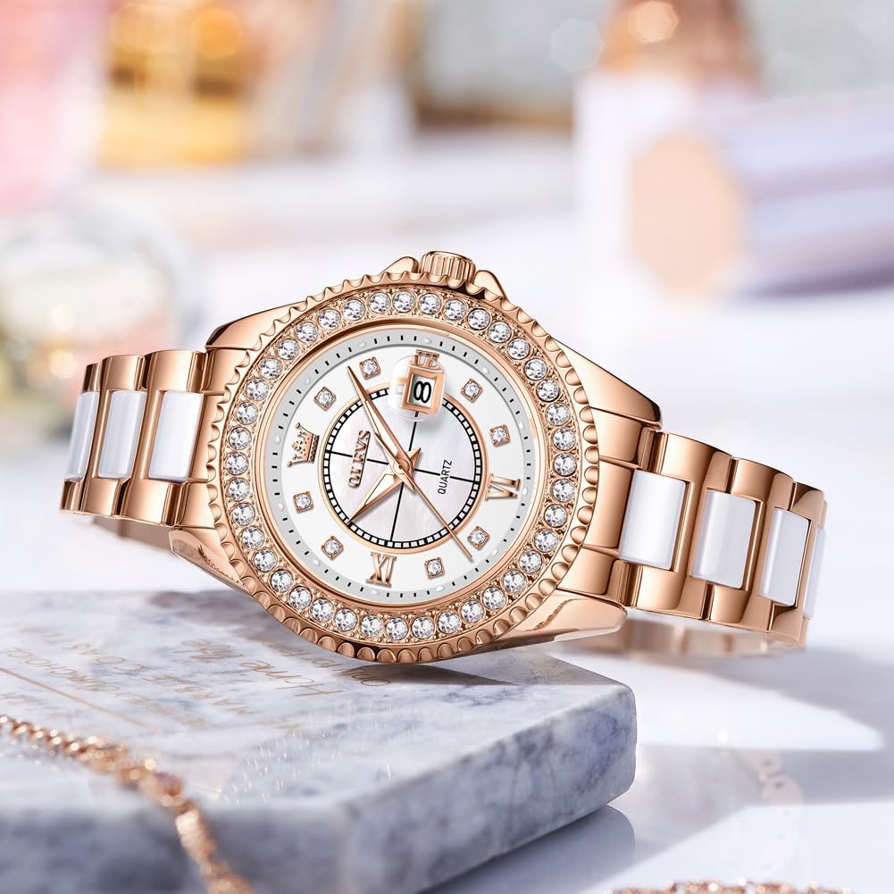 OLEVS Relojes para Mujeres Lujo Diamante con Fecha Analógico Cuartz para Mujer