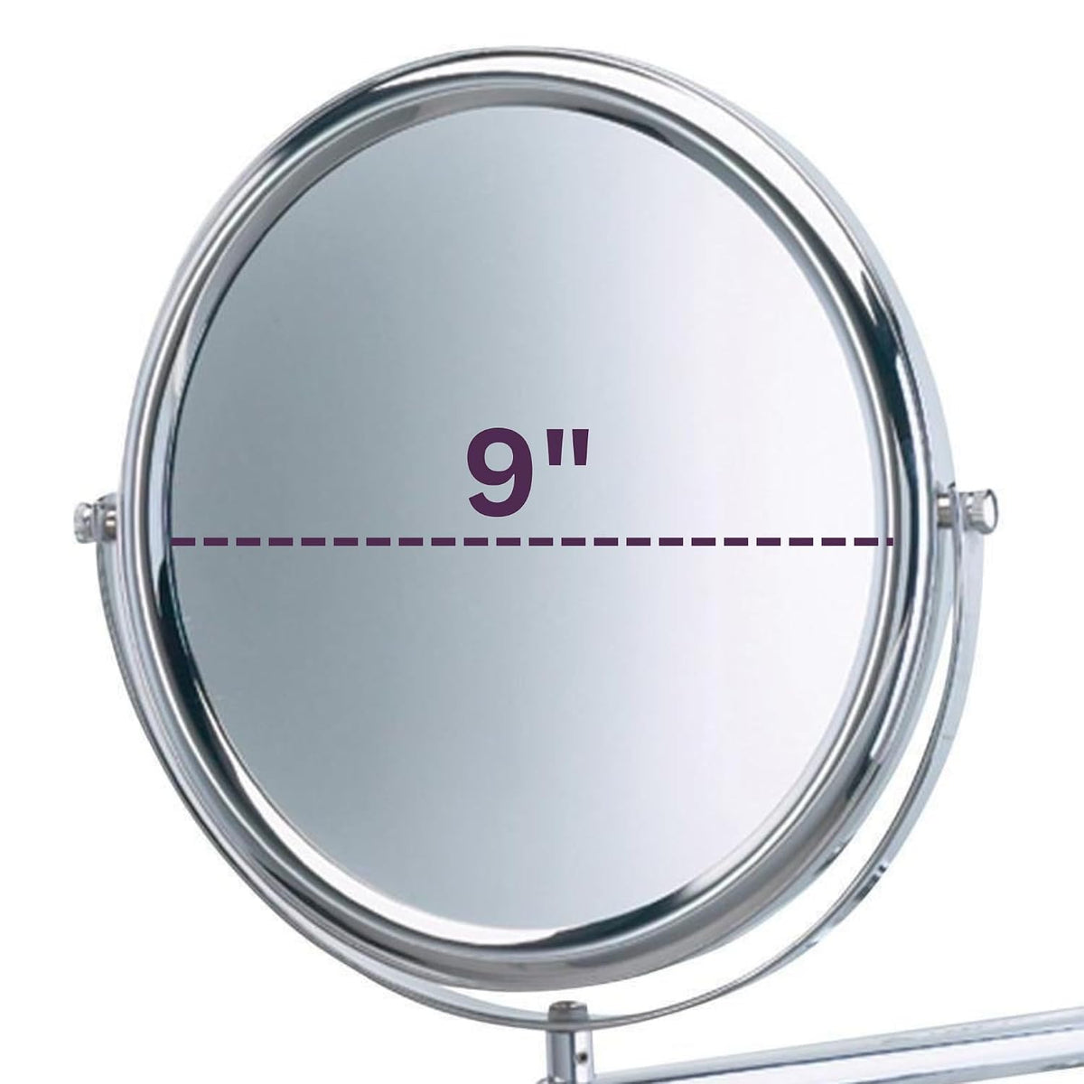 JERDON Espejo de maquillaje de pared de dos caras con aumento 3X-1X - Espejo de 9 pulgadas de diámetro se extiende 9 pulgadas - Acabado cromado pulido - Modelo JP3030CF