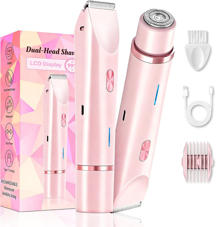 Debark Recortadora de bikini 2 en 1 para mujer, maquinilla de afeit...