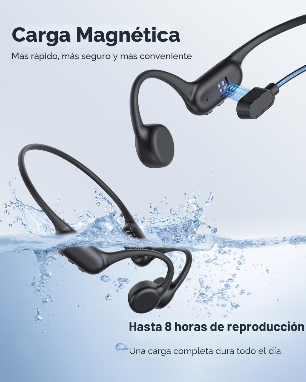 Auriculares de conducción ósea PSIER, modo MP3 impermeable IPX8 para