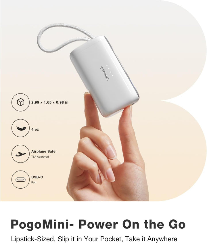 TORRAS Cargador portátil para iPhone 16, banco de energía de 5000mA...