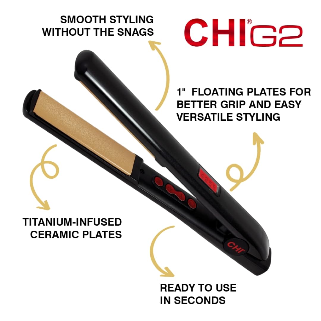 CHI Plancha plana digital G2, plancha alisadora para cabello suave...