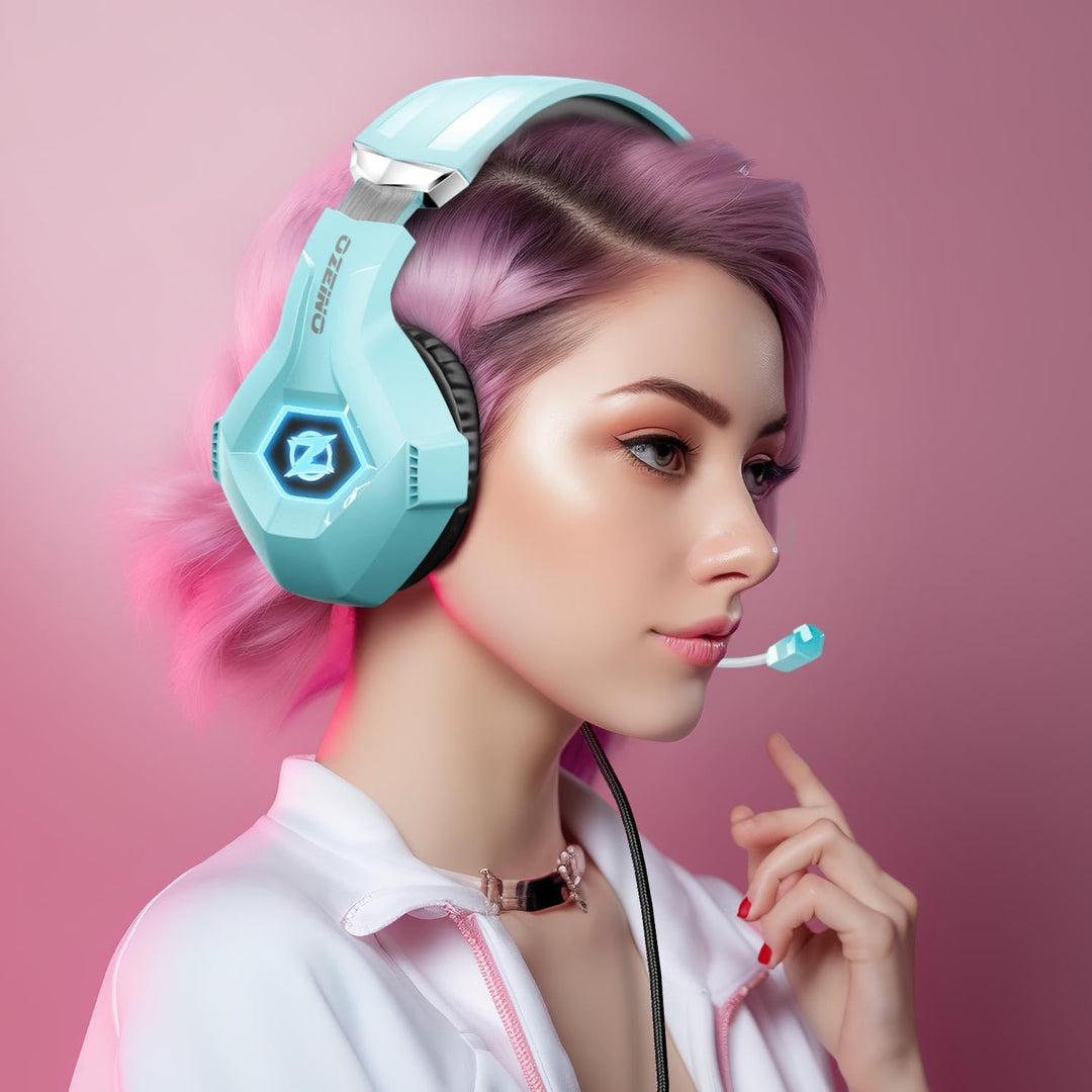 Ozeino Auriculares para juegos para PC, PS4, PS5, auriculares para...