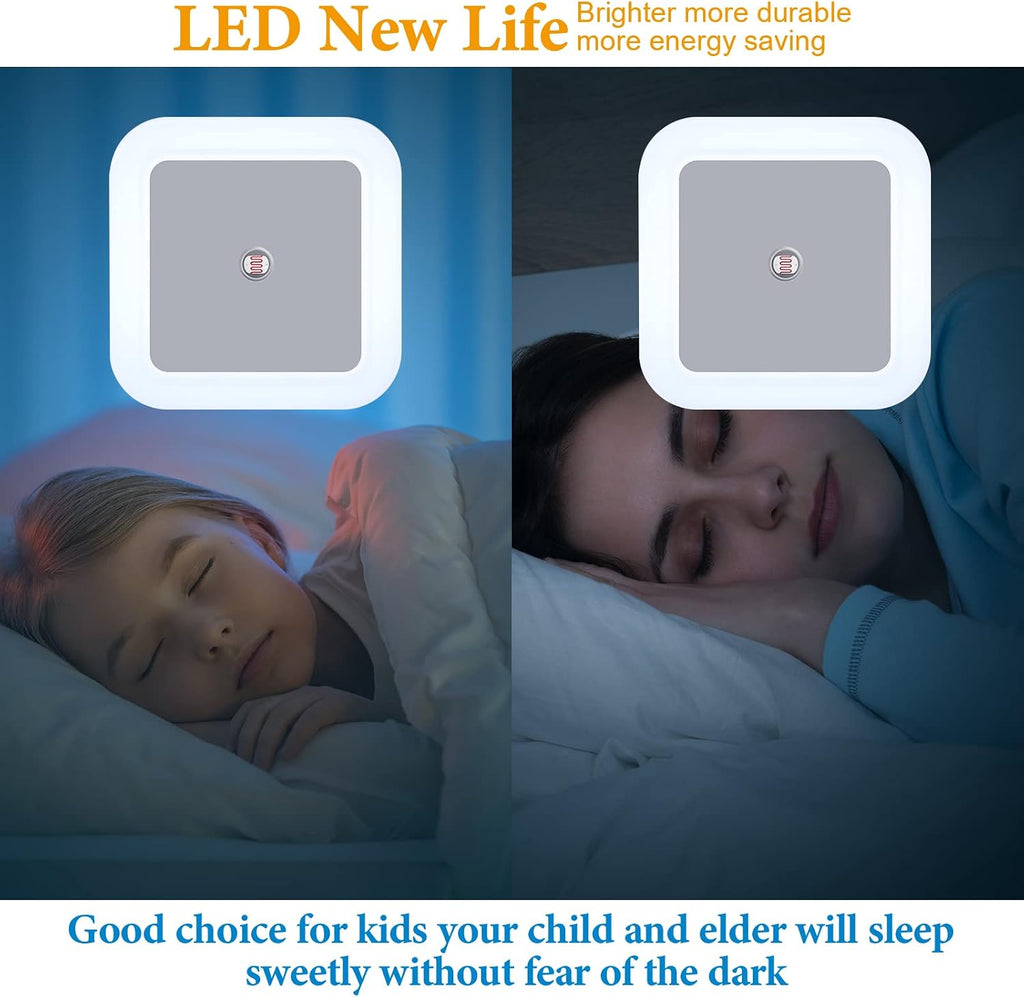 Paquete de 48 luces LED nocturnas enchufables a la pared, sensor