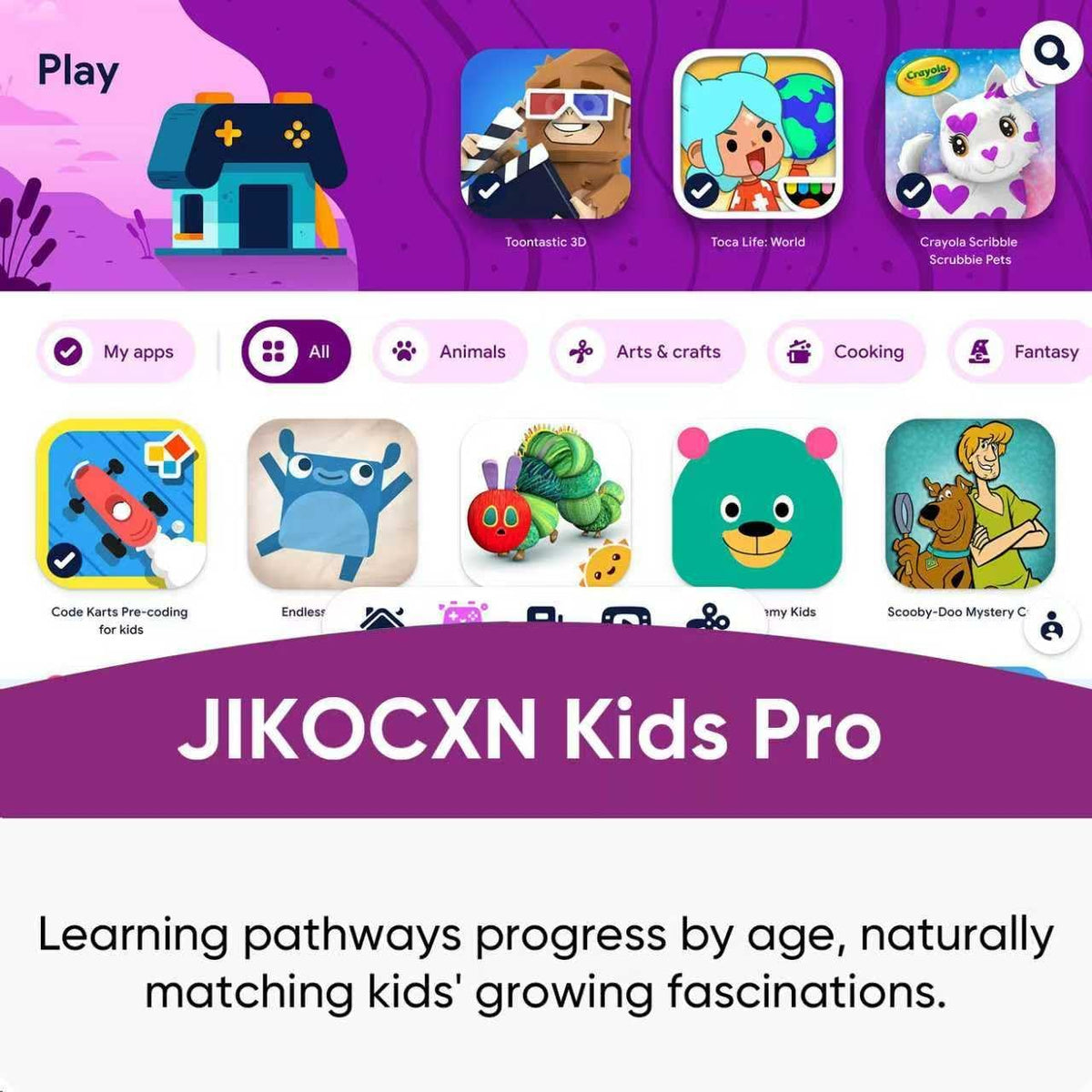 JIKOCXN Tableta para niños, tableta Android 16 para niños de 10 pul...