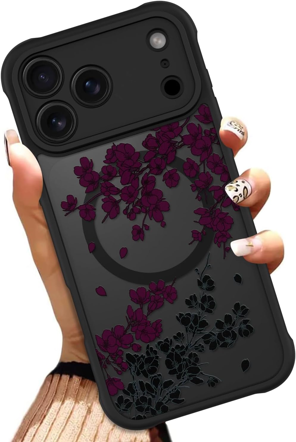 OOK Funda para teléfono con flores rojas hecha para Pro de 6.3 pulgadas
