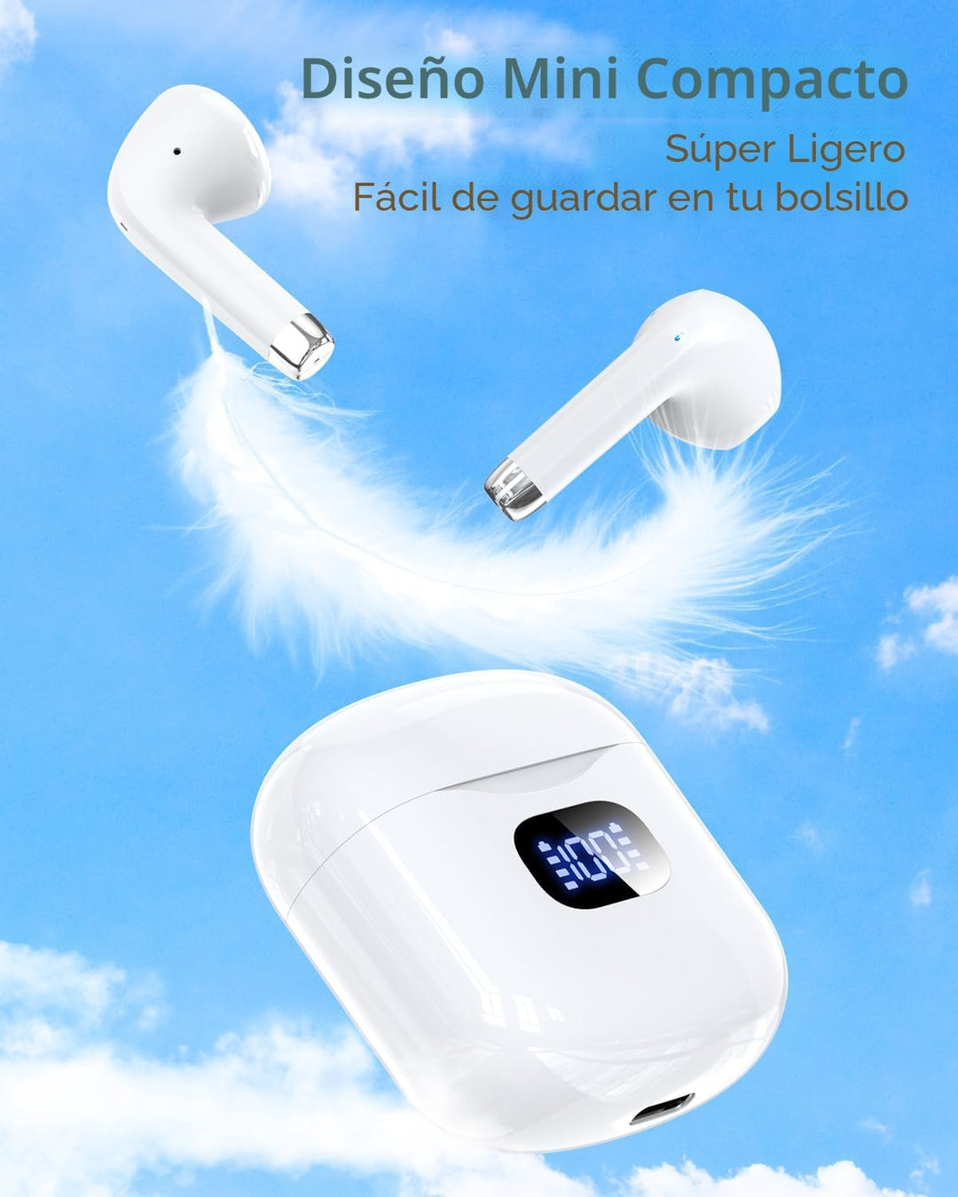 KTGEE Auriculares inalámbricos Bluetooth 5.3, reproducción de 40 ho...