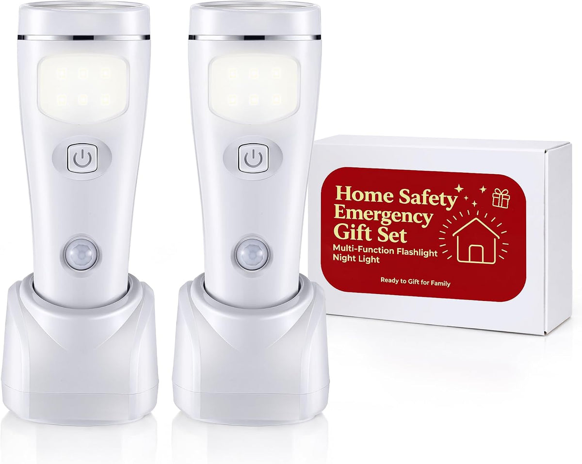 Enhon - Paquete de 2 luces LED de emergencia 4 en 1 para fallos de energía