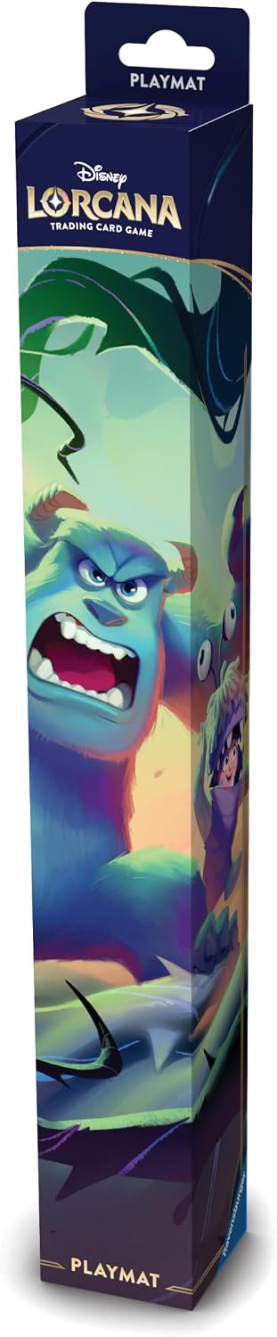Ravensburger Disney Lorcana TCG Playmat con Mike Wazowski, Sulley y Boo en el ataque de la vid! - Protege las tarjetas - Juego versátil, escritorio o alfombrilla de mouse - Adecuado para mayores de 8