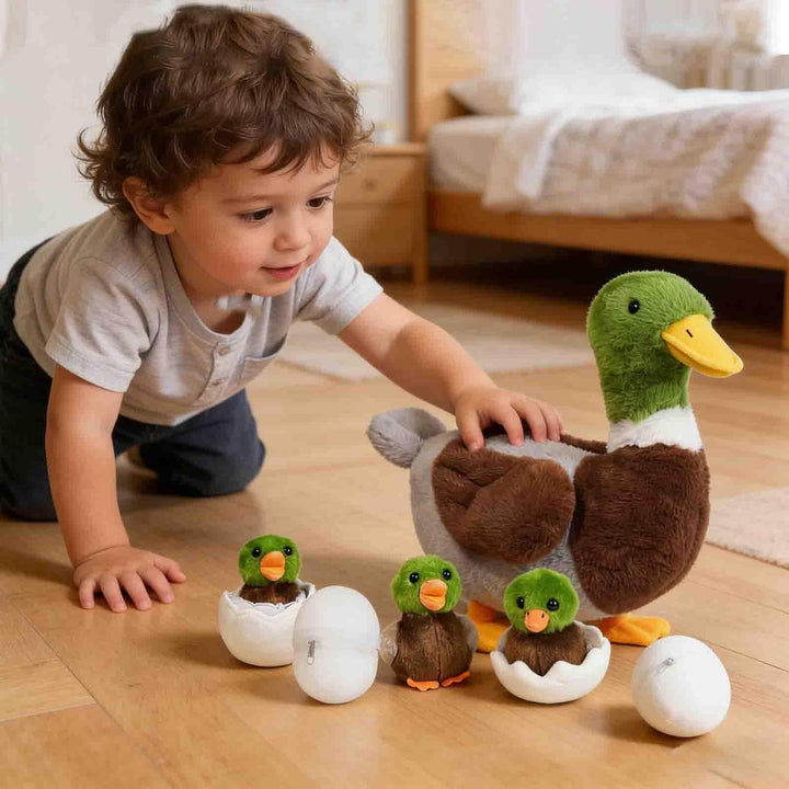 XYHQYB Peluche de pato real 7 en 1, 12 pulgadas con cremallera, pat...