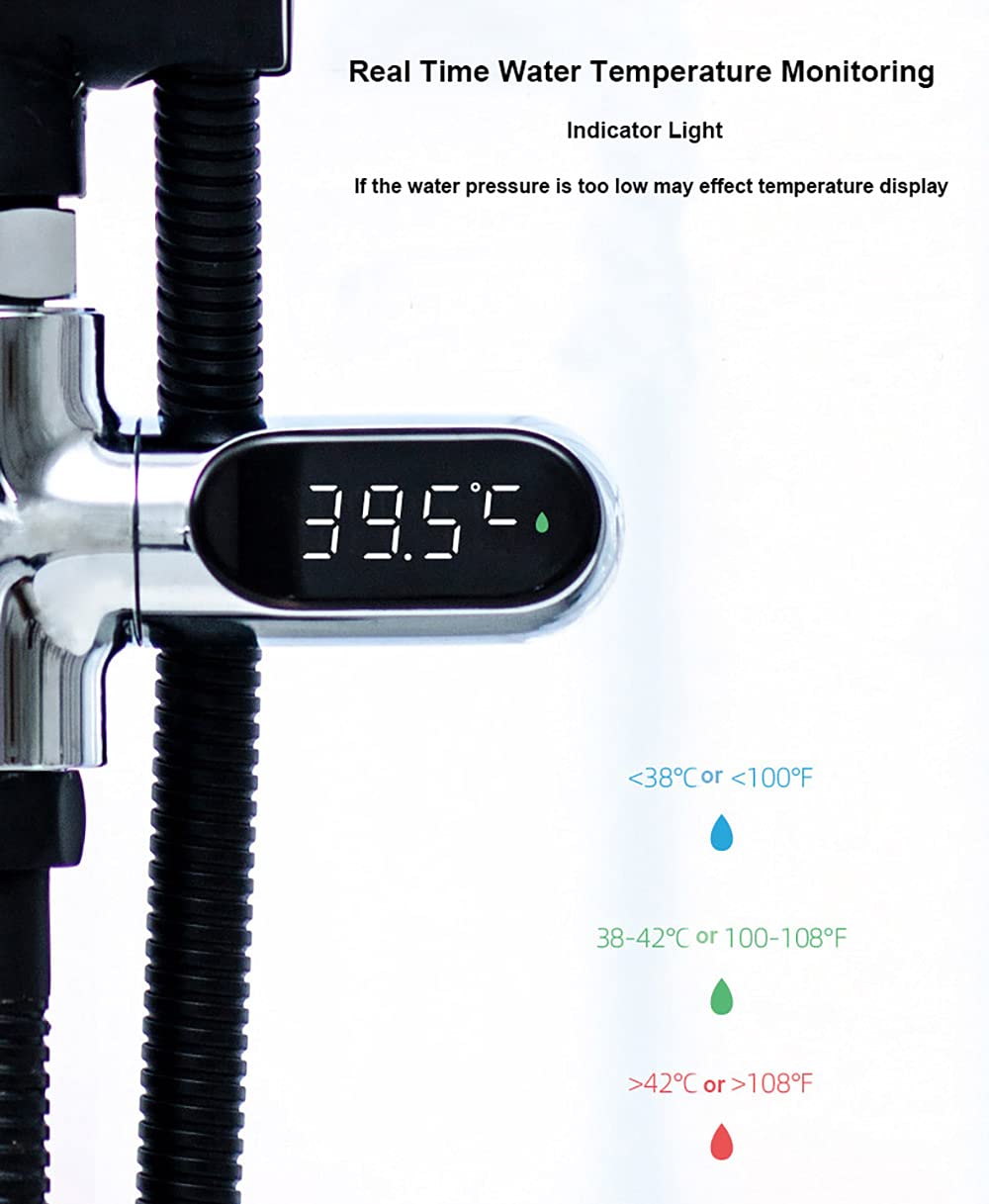 Termómetro de ducha con pantalla digital LED para baño de bebé, baño
