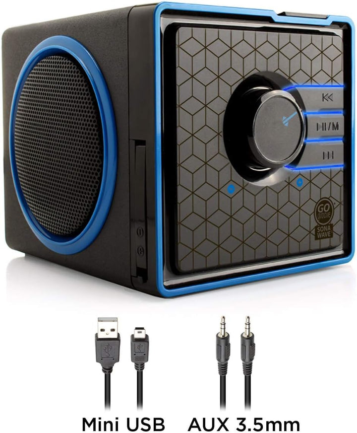 GOgroove SonaVERSE BX - Altavoz portátil con cable y reproductor de...