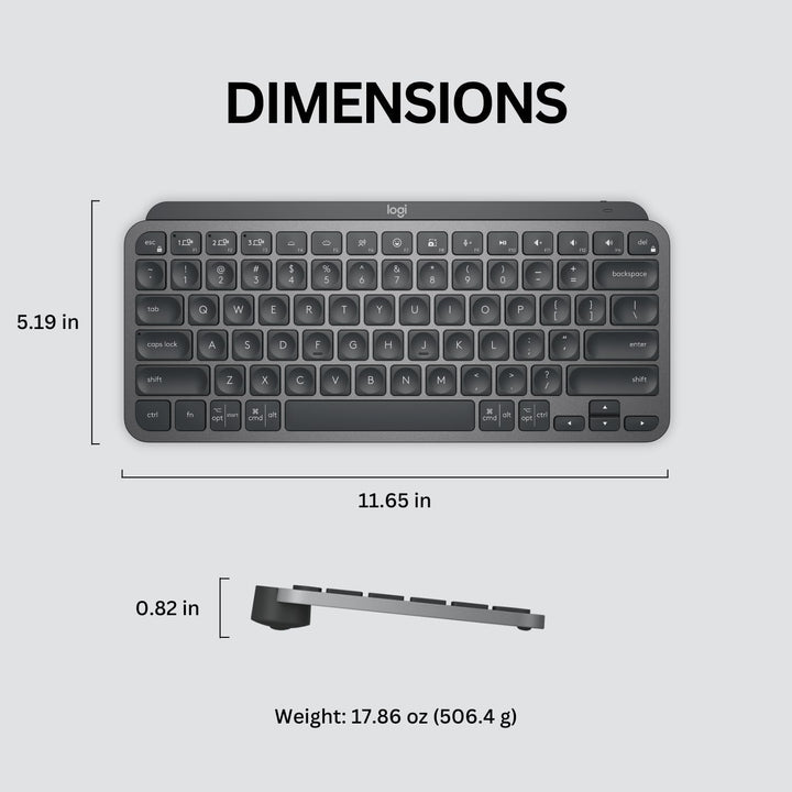 Logitech MX Keys Mini - Teclado minimalista, iluminado, inalámbrico...