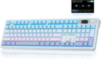 CORBOBO LINGBAO K108 Pro Teclado mecánico inalámbrico, Azul, rosa y morado (impresión lateral)
