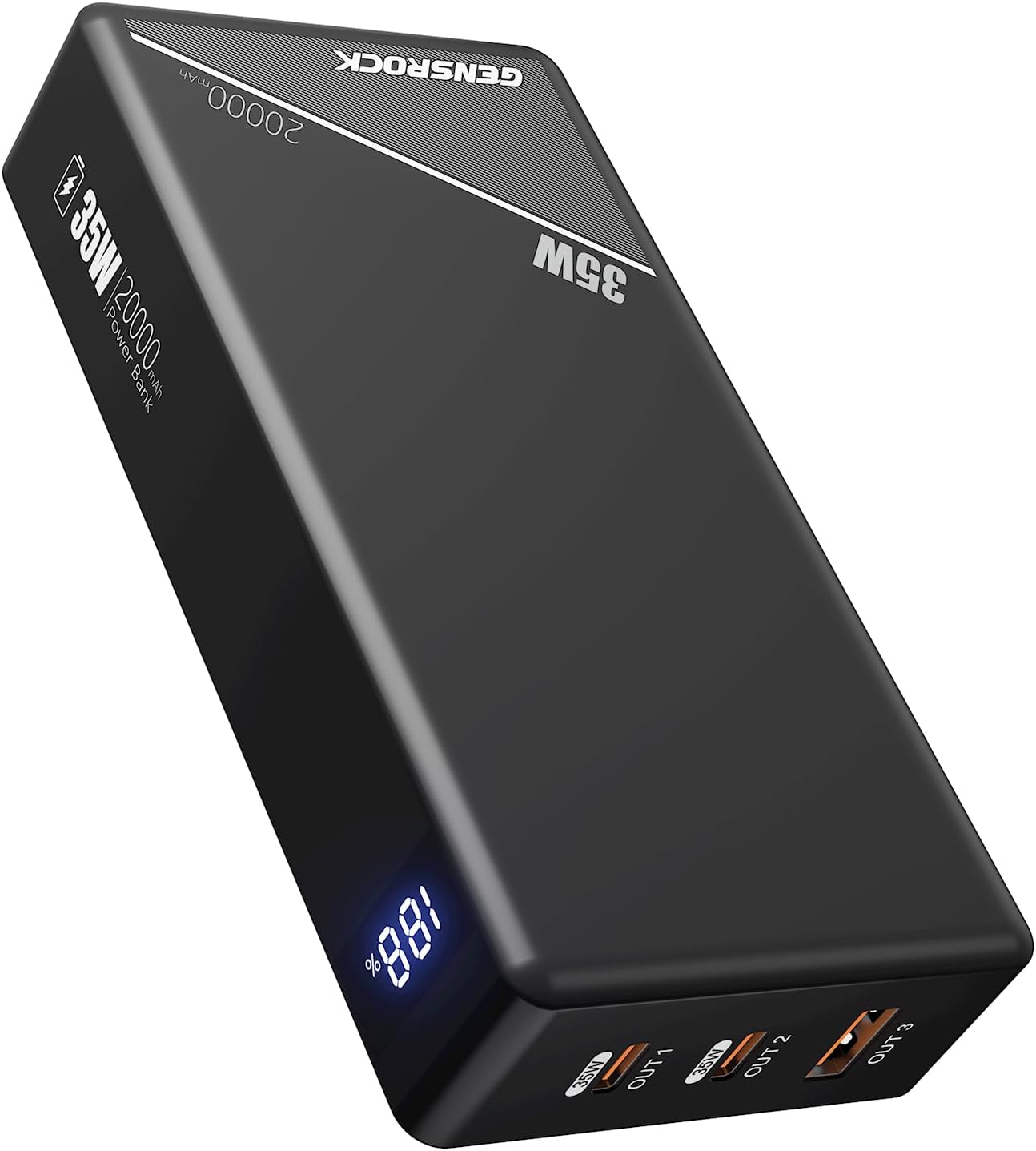 GENSROCK Cargador portátil de 20000 mAh, PD 35 W, cargador de bater...
