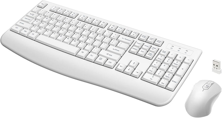 Combo de teclado y mouse inalámbricos, teclado inalámbrico de tamañ...