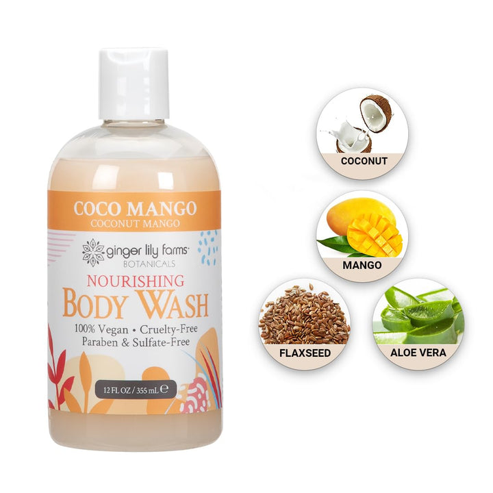 Ginger Lily Farms Botanicals Gel de Ducha Nutritivo, Coco Mango, 10...