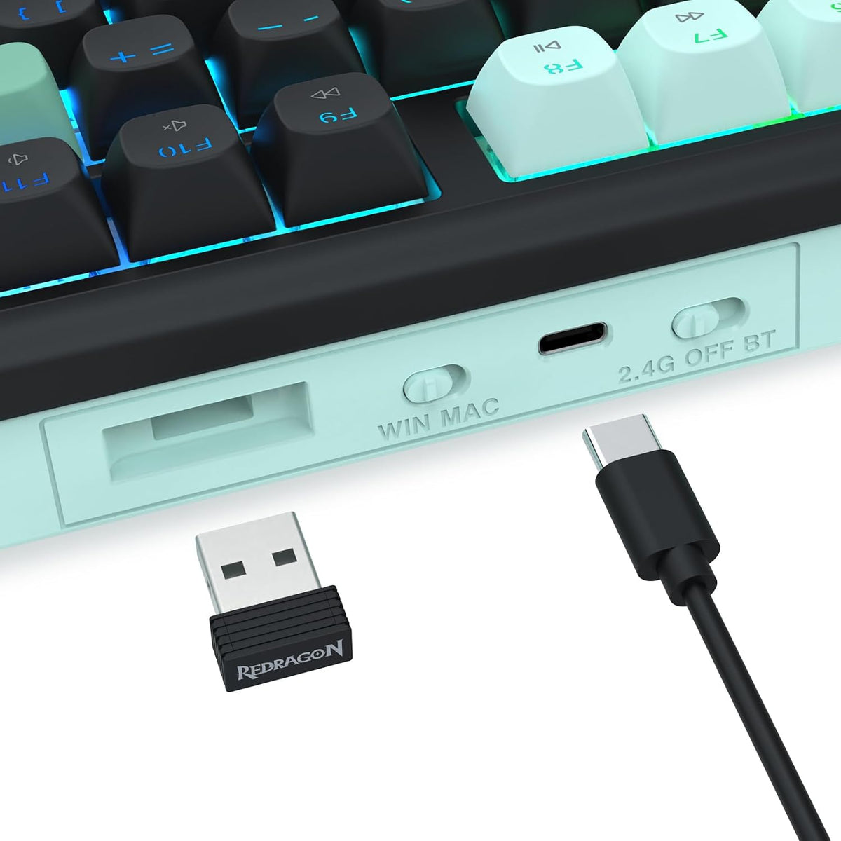 Redragon K768 PRO Teclado inalámbrico de 98 teclas para juegos, pan...