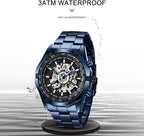 Tiong Hombre Reloj Mecánico Automático Esqueleto de Acero Inoxidable