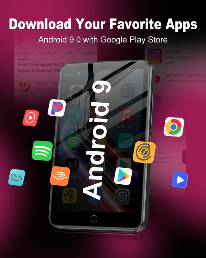 Reproductor de MP3 con Bluetooth y WiFi, reproductor MP3 y MP4 de 1...