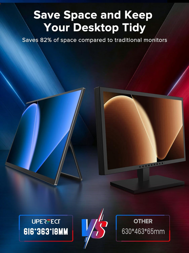 UPERFECT Monitor portátil para juegos de 27", modo dual 4K UHD...