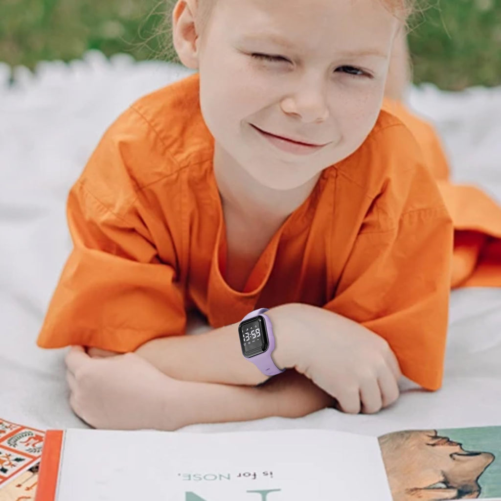 GOLDEN HOUR Relojes deportivos digitales para niños con rastreador de fitness, reloj despertador, cronómetro, sin aplicación, regalos de cumpleaños impermeables para niñas y niños de 4 a 12 años