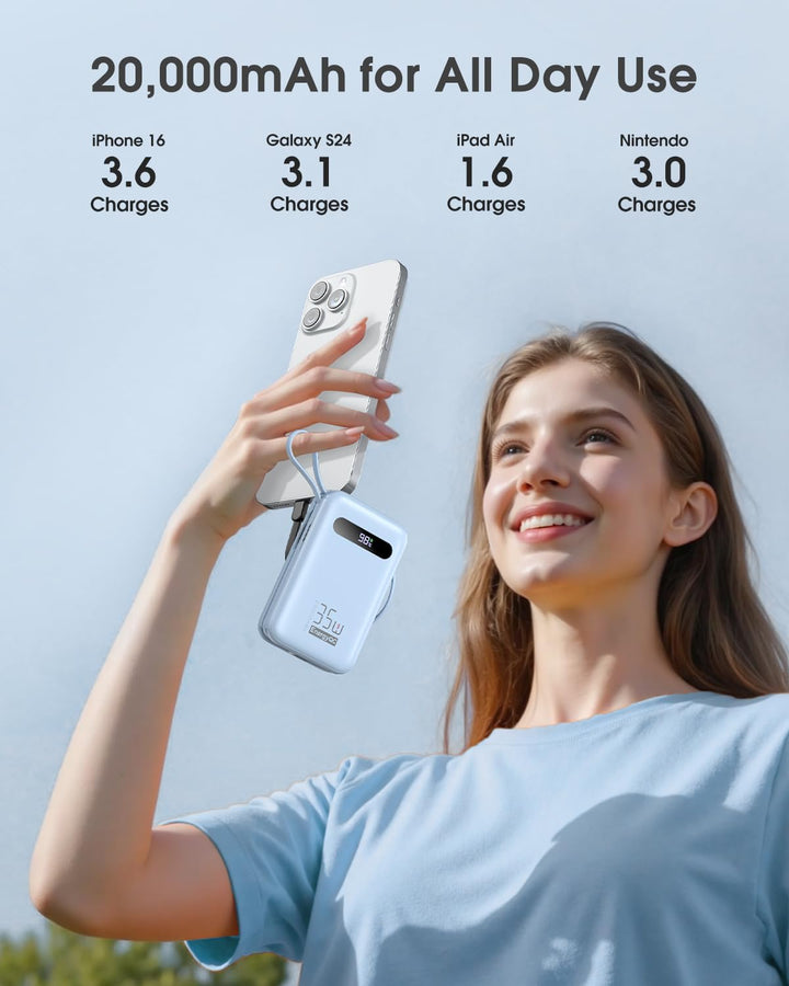EnergyQC Cargador Portátil de 20000mAh, Banco de Energía de Carga R...