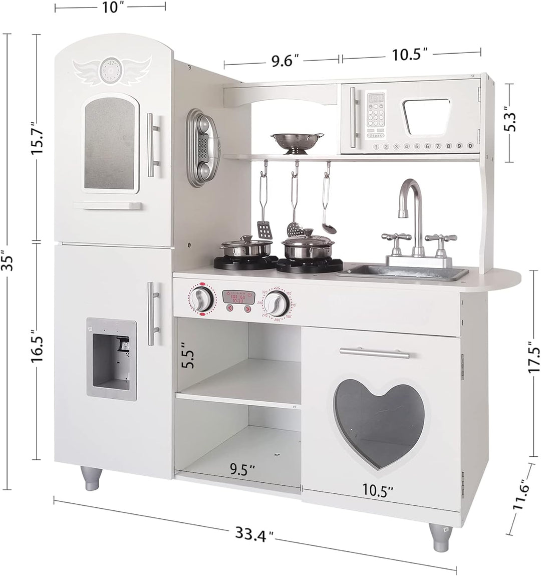 TaoHFE Juego de cocina LED mejorado para niños, cocina de juguete d...