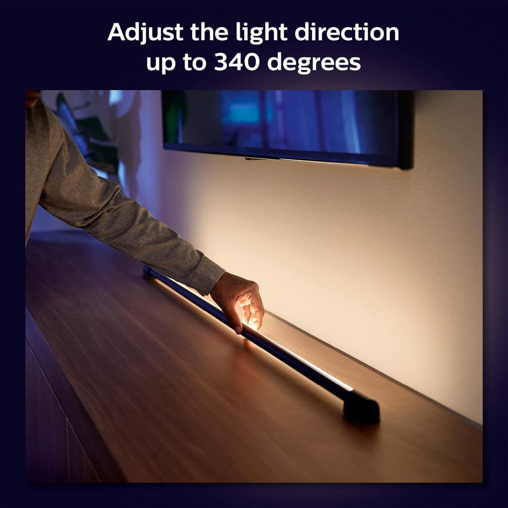 Philips Hue - Tubo de luz LED inteligente grande, negro - Luz LED de cambio de color blanco y ambiente - 1 paquete - Sincronización con TV, música y juegos - Requiere puente y caja de sincronización