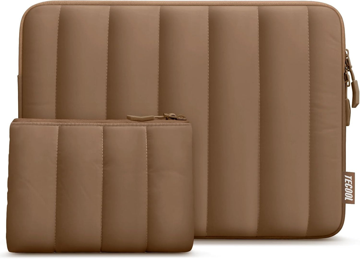 TECCOL - Funda para laptop de 15.6 pulgadas, 15.6 pulgadas, color marrón