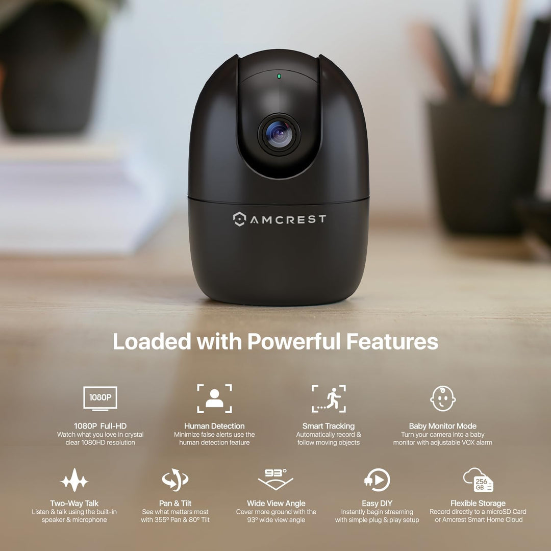Amcrest Cámara WiFi 1080P para interiores, cámara de niñera, cámara...