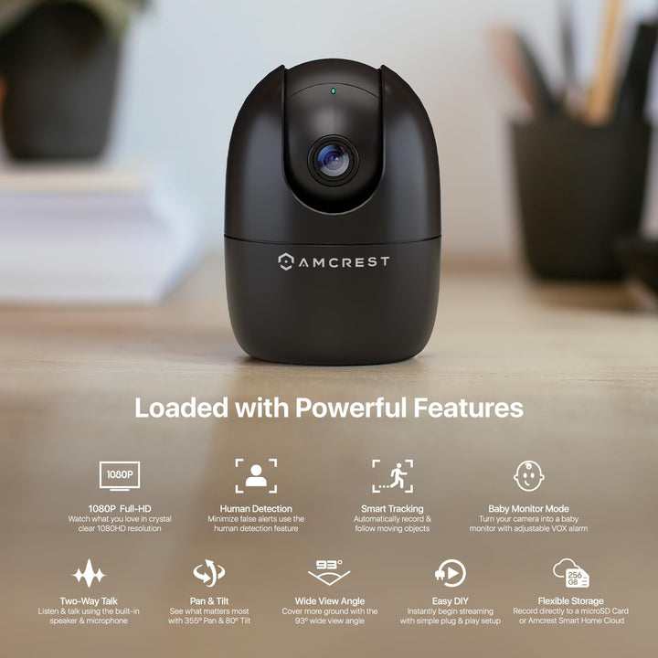 Amcrest Cámara WiFi 1080P para interiores, cámara de niñera, cámara...