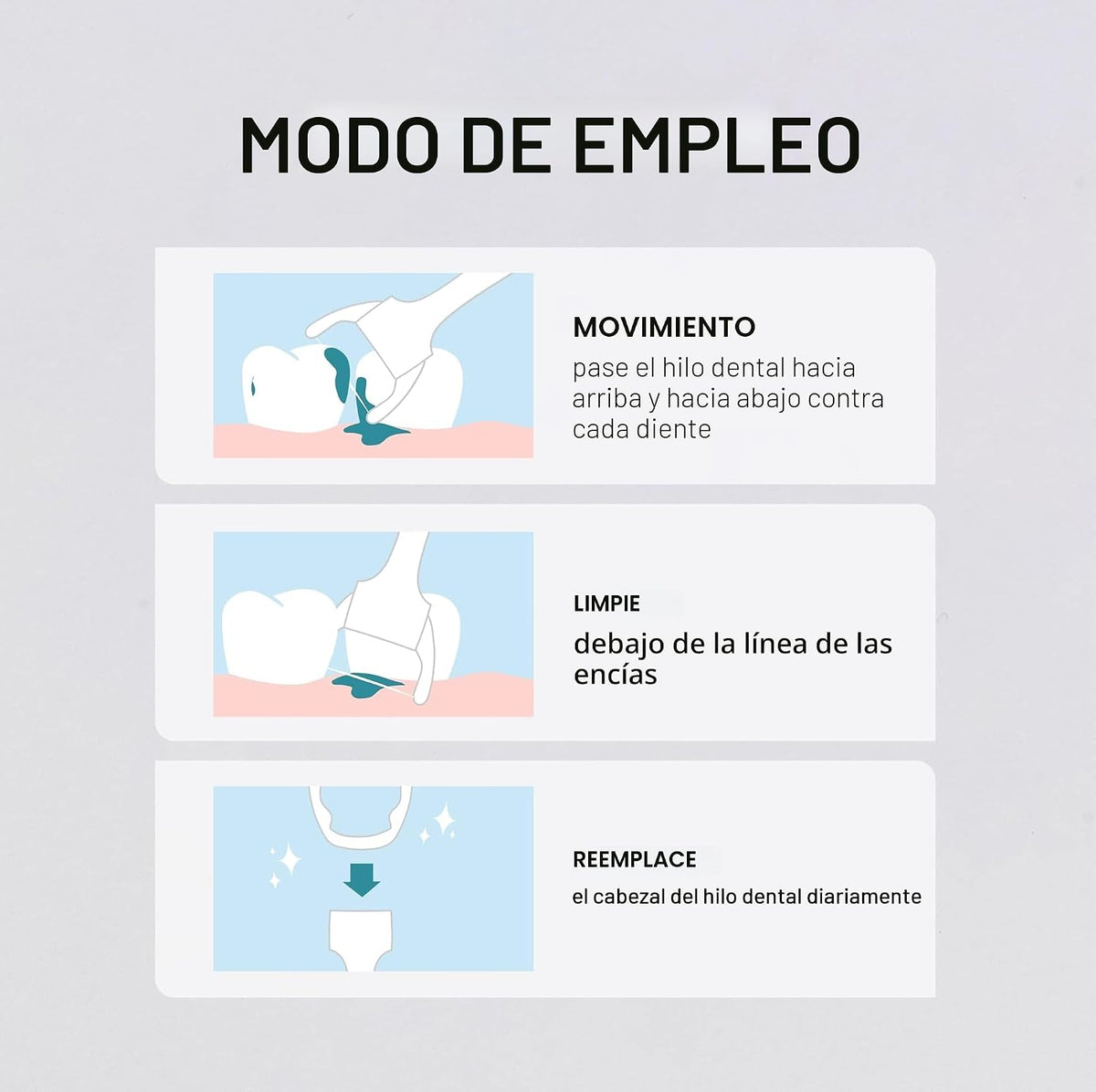 Cabezales de recambio para hilo dental Reach Ultraclean Access, men...
