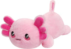 Animales de peluche con peso de ajolote calentado, 2.2 libras de felpa con peso de ajolote para microondas con bonita almohadilla térmica, animal de almohada cálida sin perfume para el período, mujeres, niñas, niños, adultos, regalo de cumpleaños de 16